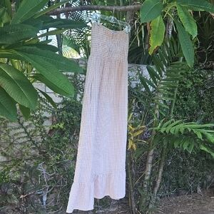 Raviya Strapless Gingham Cover Up Maxi Dress